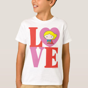 Camiseta Chibi, super garota, amor