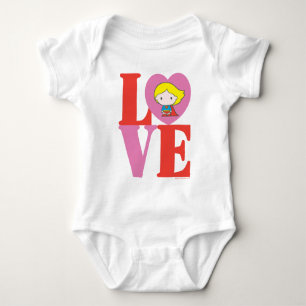 Camiseta Chibi, super garota, amor
