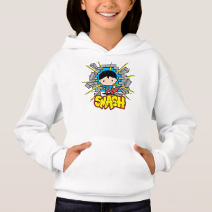 Camiseta Chibi Super-Homem Esmagando Pela Parede De Brick