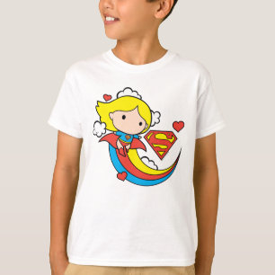 Camiseta Chibi Supergirl Flying Rainbow