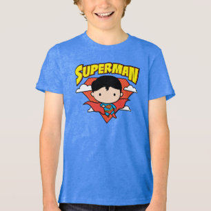 Camiseta Chibi Superman Bolinhas Shield e Nome