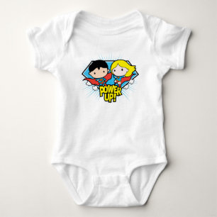 Camiseta Chibi Superman e Chibi Supergirl Ligam!