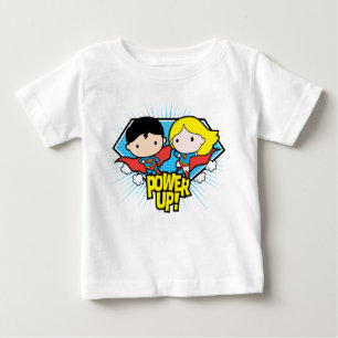 Camiseta Chibi Superman e Chibi Supergirl Ligam!