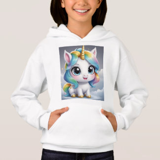 Camiseta chibi, unicornio blanco de ojos claros