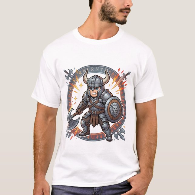 Camiseta Chibi Viking Warrior Way of the Warrior Kanji  (Frente)