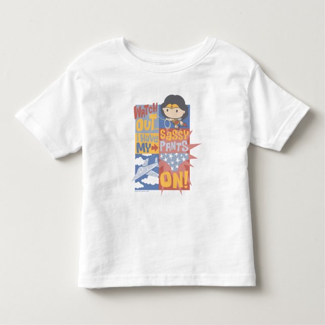 Camiseta Chibi Wonder Woman Eu Tenho Minhas Calças Sassosas (Frente)