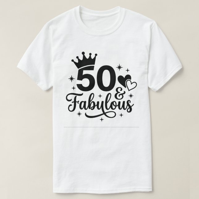 Camiseta Chic 50 e Fabuloso de Aniversário (Frente do Design)
