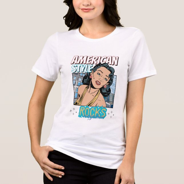 Camiseta Chic American Woman Graphic Tee (Frente)