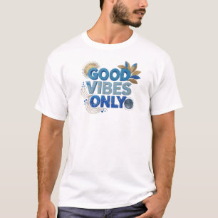 Camiseta Chic Azul APENAS BOAS VIBRAÇÕES Design de Arte