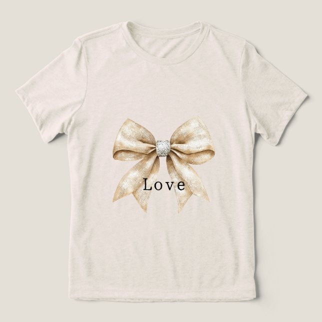 Camiseta Chic Cream Silver Glam Arco Love (Design frontal)