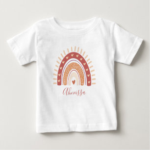 Camiseta Chic Cute Bohemian Terracotta Rainbow Name