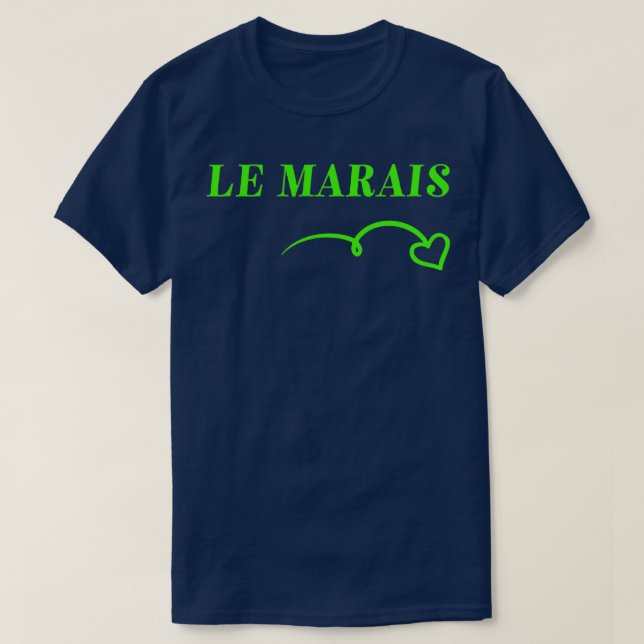 Camiseta Chic Cute Le Marais Heart Paris France Neighborhoo (Frente do Design)