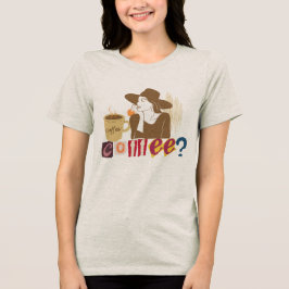 Camiseta Chic de Amante de Café no Estilo Carta de