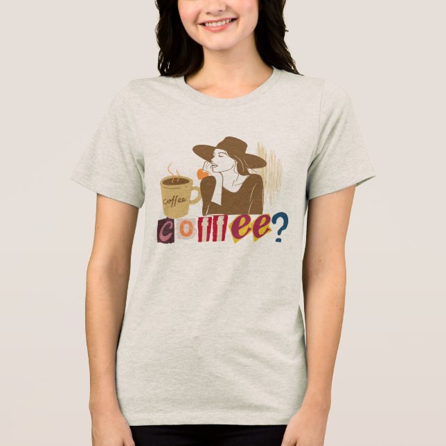 Camiseta Chic de Amante de Café no Estilo Carta de (Frente)