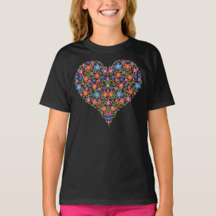 Camiseta Chic de Estilo Arte Folclórica Floral par