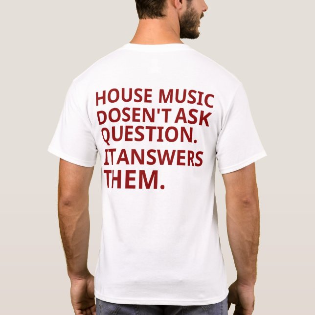 Camiseta chic de música de casa de verão (Verso)