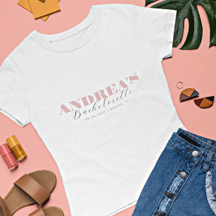 Camiseta Chic Dusty Pink Bold Script Personalizada