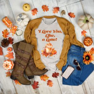 Camiseta Chic e Trendy "Eu te amo, tipo, um latte"