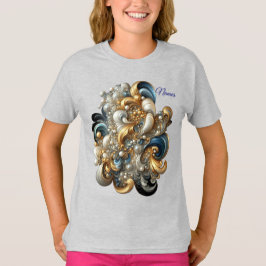 Camiseta Chic Elegant Swirls in Dourado, Silver, Blue, Yell