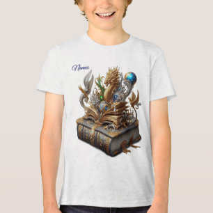 Camiseta Chic Elegant Swirls in Dourado, Silver, Blue, Yell
