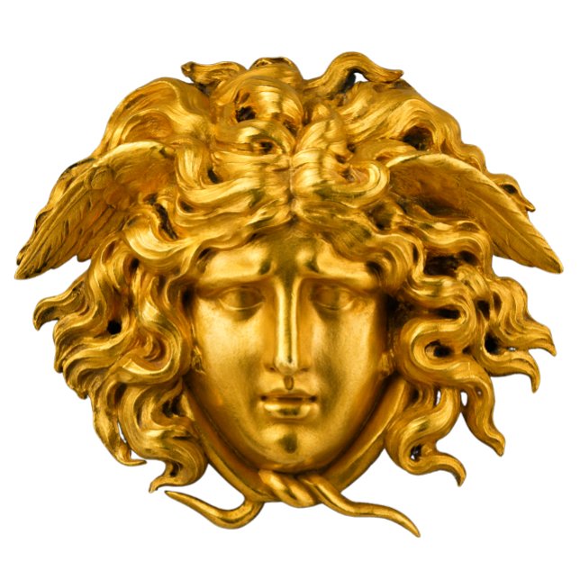 Camiseta Chic Elegante Francês Dourado Medusa Haute Couture (Criador carregado)