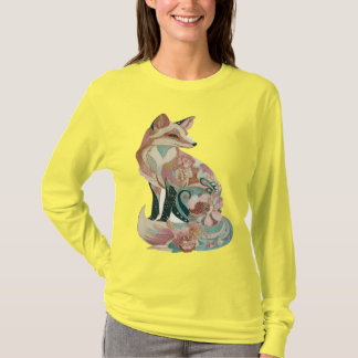 Camiseta Chic Embroidered Fox Design for Women
