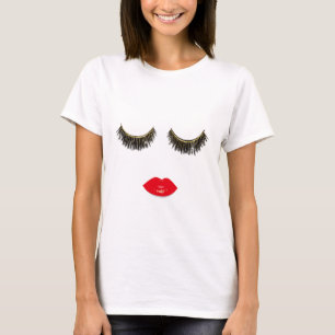 Camiseta Chic Lashes & Red Lábios BeauGirl
