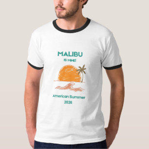 Camiseta Chic Malibu É Minha Verão Americano 2026