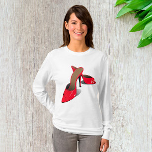 Camiseta Chic Red High Heels Glamororto Stiletto Fashion