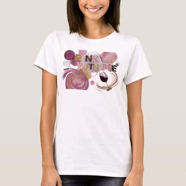 Camiseta Chic Rosa BEBE COMIGO Arte Vestível (Frente)
