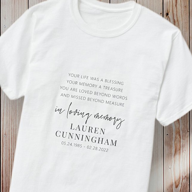 Camiseta Chic Simples Elegante Moderno Memorial (Criador carregado)