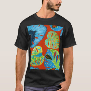 Camiseta Chic Tropical: Padrão De Folha Sem Perfeição.