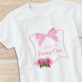 Camiseta Chic Um Laço Floral Aniversário de 1 Ano