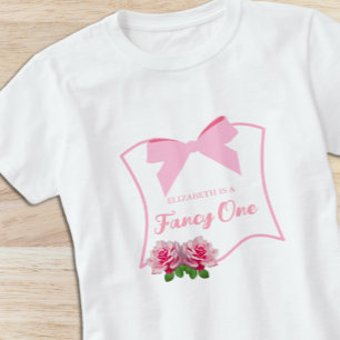 Camiseta Chic Um Laço Floral Aniversário de 1 Ano