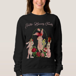 Camiseta Chic Watercolor Floral Rosa Wreath Easter Bunny