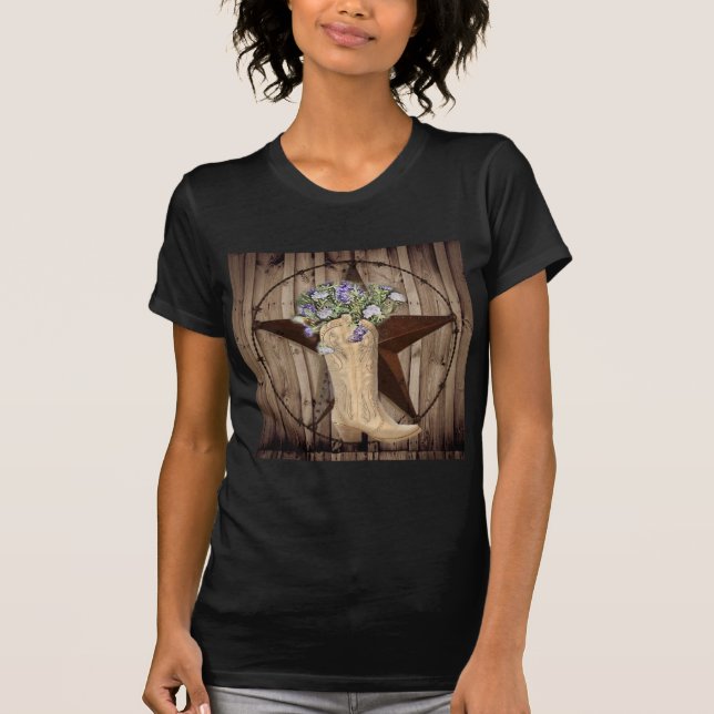 Camiseta Chic Wildflower Texas Star Western Country Cowgirl (Frente)