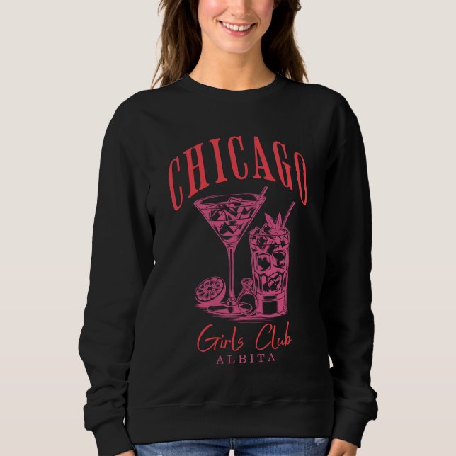Camiseta chicago bachelorette - cor-de-rosa (Frente)