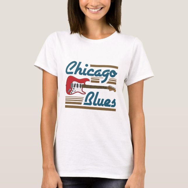 Camiseta Chicago Blues Musical Guitar (Frente)