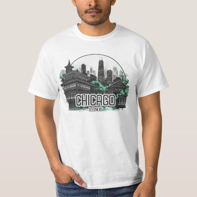 Camiseta Chicago City Illinois EUA (Frente)