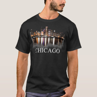 Camiseta Chicago City Skyline Lights No Night Chicago Illin
