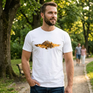 Camiseta Chicago City Skyline Watercolor em laranja