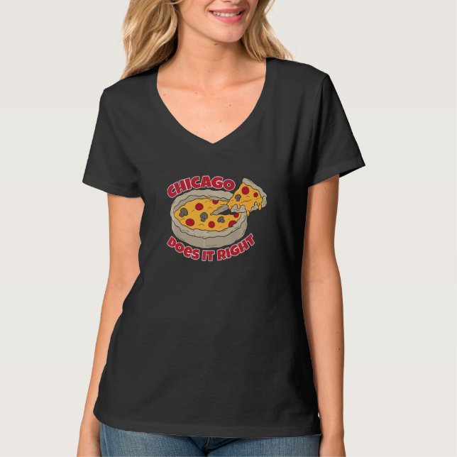 Camiseta Chicago Deep Pizza Best Dish Pizza No Centro-Oeste (Frente)