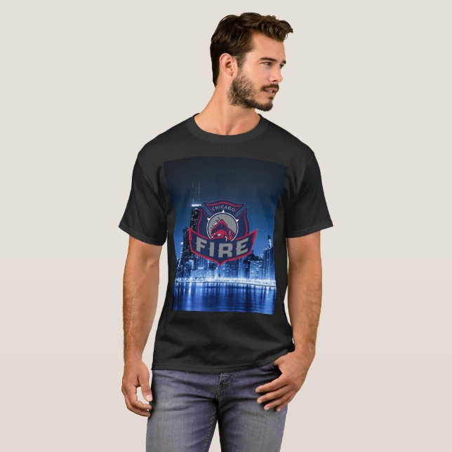 Camiseta Chicago Fire with Skyline (Frente Completa)