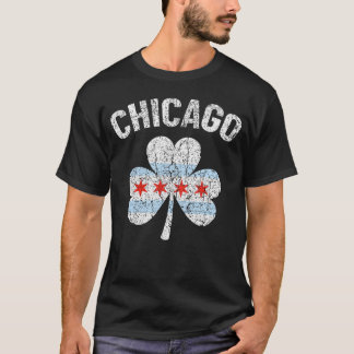 Camiseta Chicago Flag Shamrock Clover Irish Pride Rua Patro
