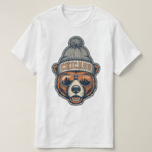 Camiseta Chicago Futebol Urso Horizonte Retro Cidade Vent
