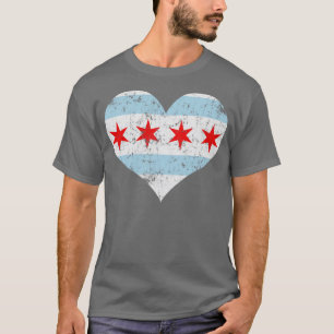 Camiseta Chicago Heart Flag Love Home City