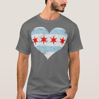 Camiseta Chicago Heart Flag Love Home City