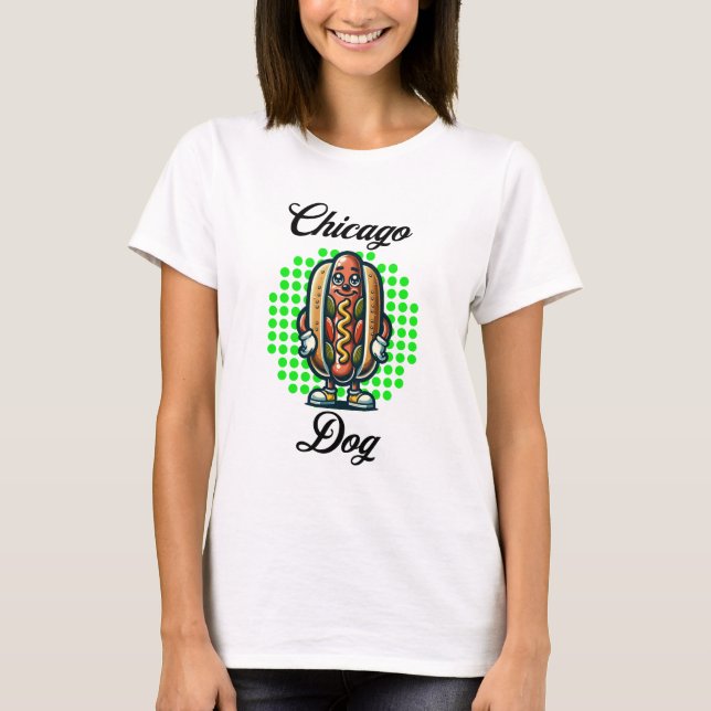 Camiseta Chicago Hot dog Retro Pop Art (Frente)