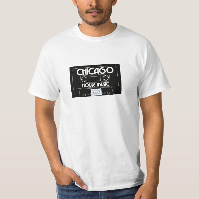 Camiseta Chicago House Music Cassette (Preto) (Frente)