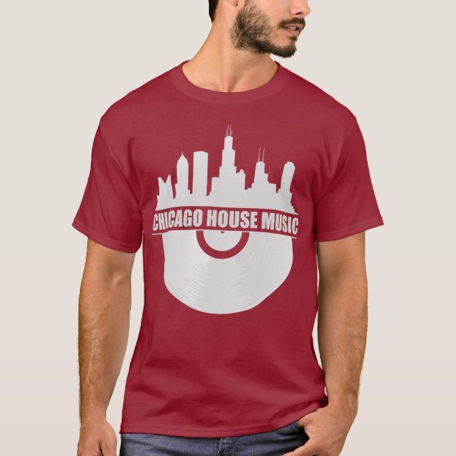 Camiseta Chicago House Music Chicago Skyline EDM DJ House (Frente)